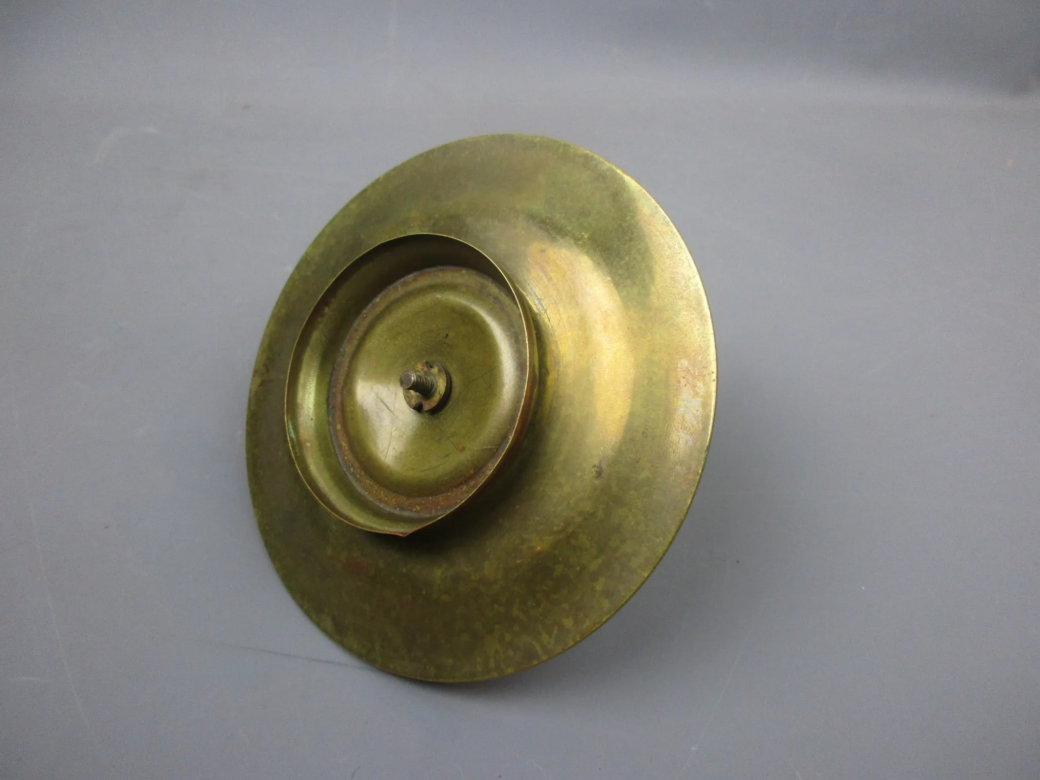 Ornate Scrolled Design Brass Inkwell Antique Victorian c1890