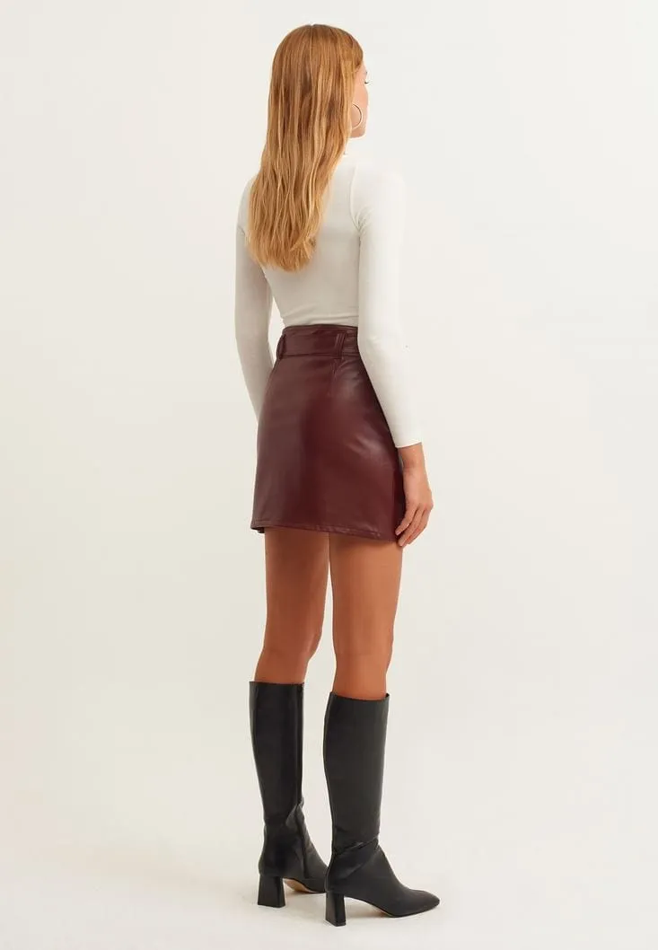 OXXO -  Vegan leather mini skirt