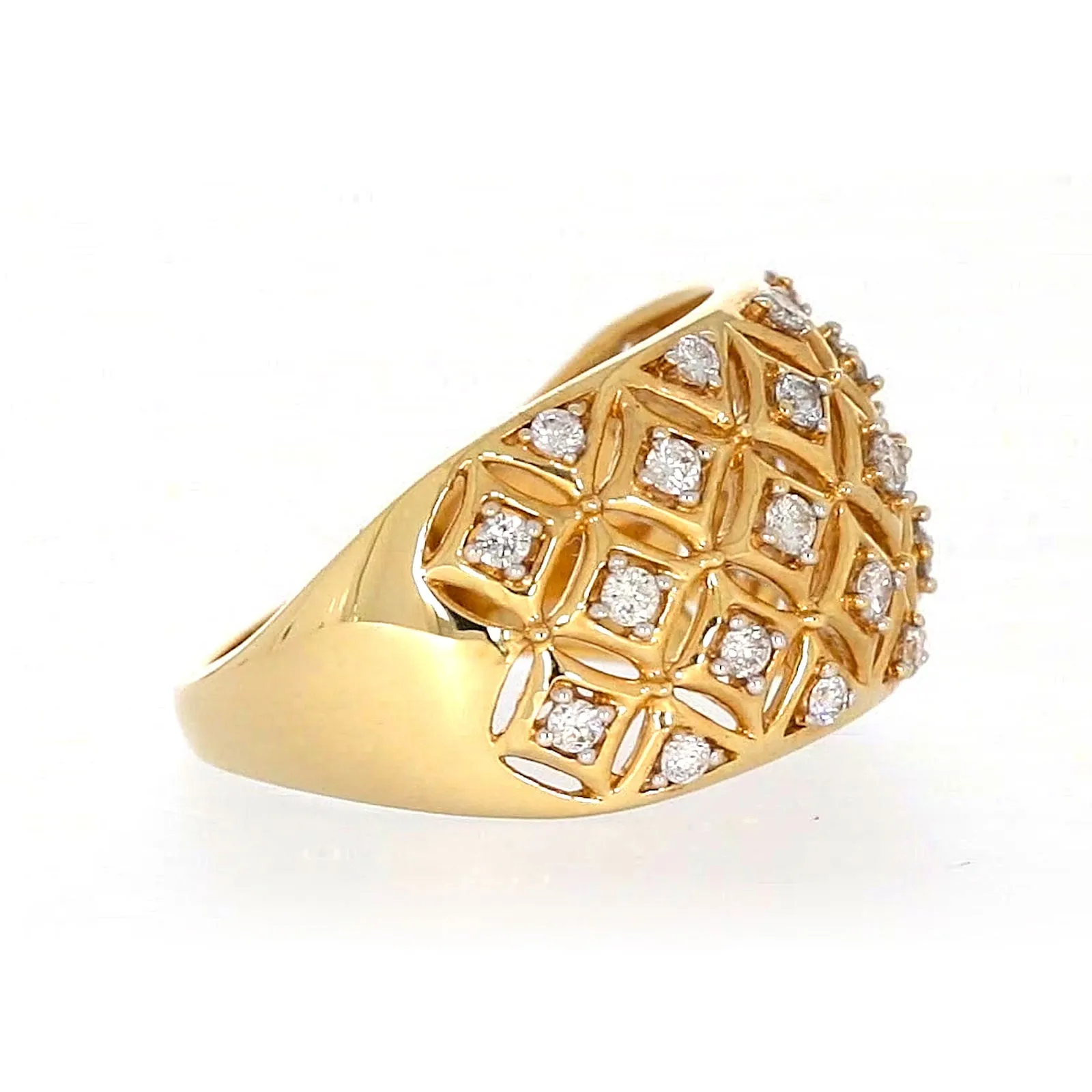 Paris 14ct Yellow Gold Round Brilliant Cut 1/2 CARAT tw of Diamonds Ring