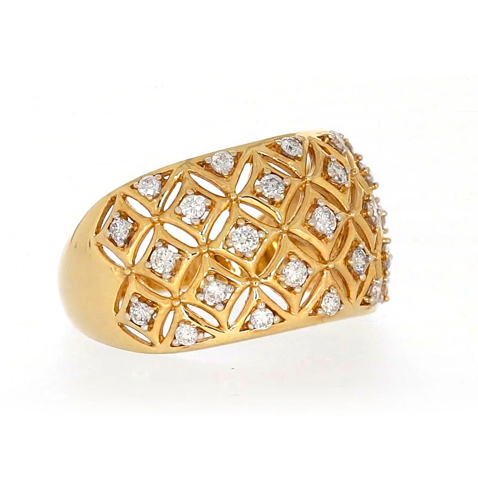 Paris 14ct Yellow Gold Round Brilliant Cut 1/2 CARAT tw of Diamonds Ring