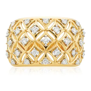 Paris 14ct Yellow Gold Round Brilliant Cut 1/2 CARAT tw of Diamonds Ring