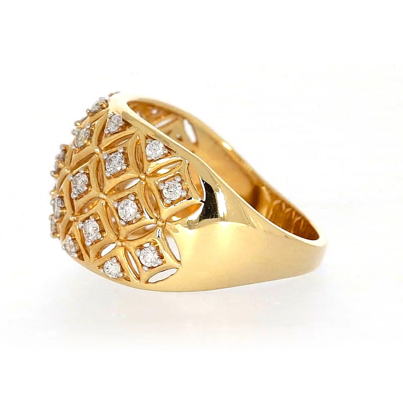 Paris 14ct Yellow Gold Round Brilliant Cut 1/2 CARAT tw of Diamonds Ring