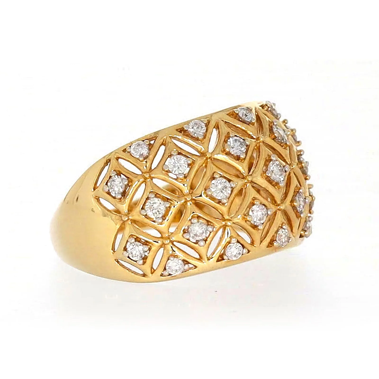 Paris 14ct Yellow Gold Round Brilliant Cut 1/2 CARAT tw of Diamonds Ring