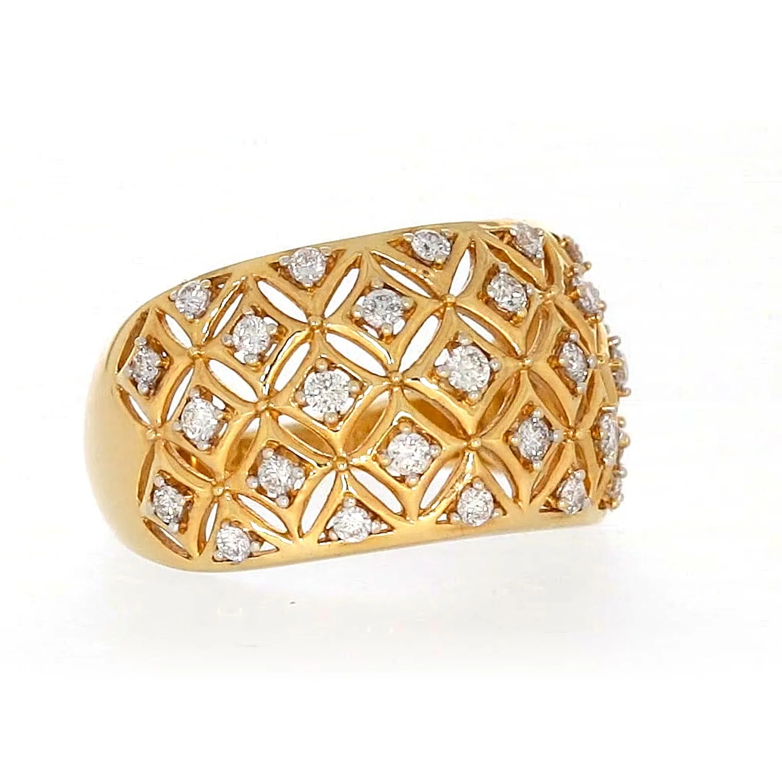 Paris 14ct Yellow Gold Round Brilliant Cut 1/2 CARAT tw of Diamonds Ring