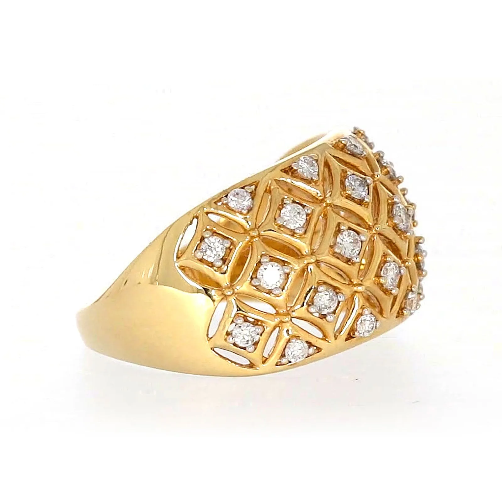 Paris 14ct Yellow Gold Round Brilliant Cut 1/2 CARAT tw of Diamonds Ring