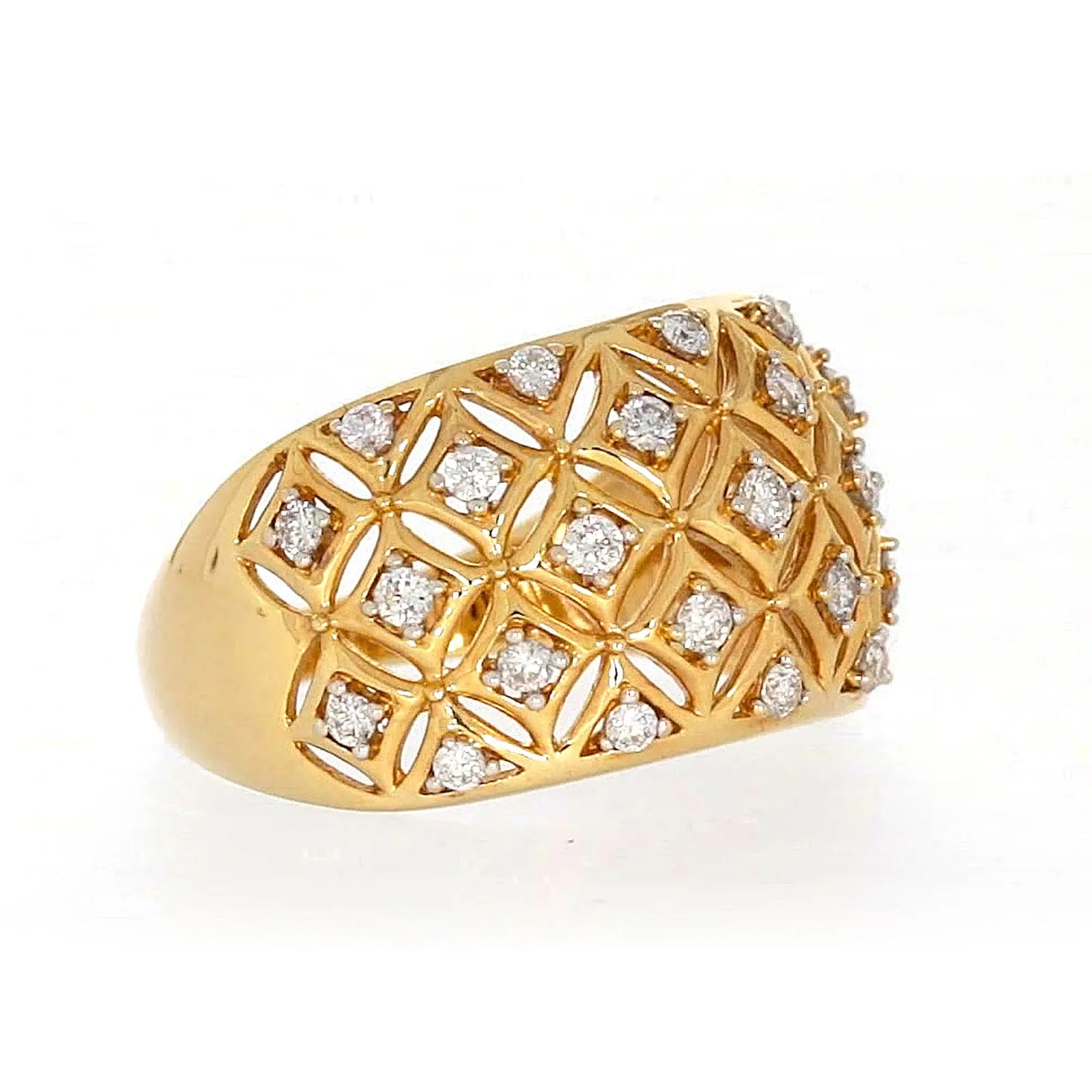 Paris 14ct Yellow Gold Round Brilliant Cut 1/2 CARAT tw of Diamonds Ring