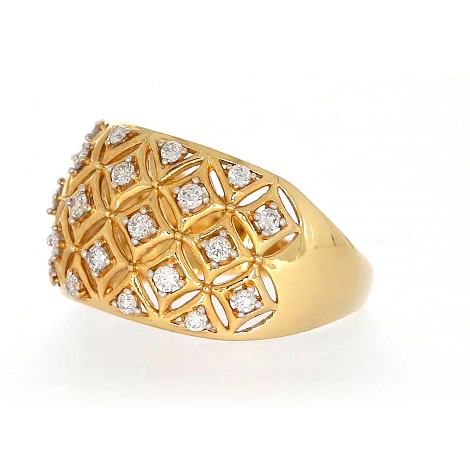 Paris 14ct Yellow Gold Round Brilliant Cut 1/2 CARAT tw of Diamonds Ring