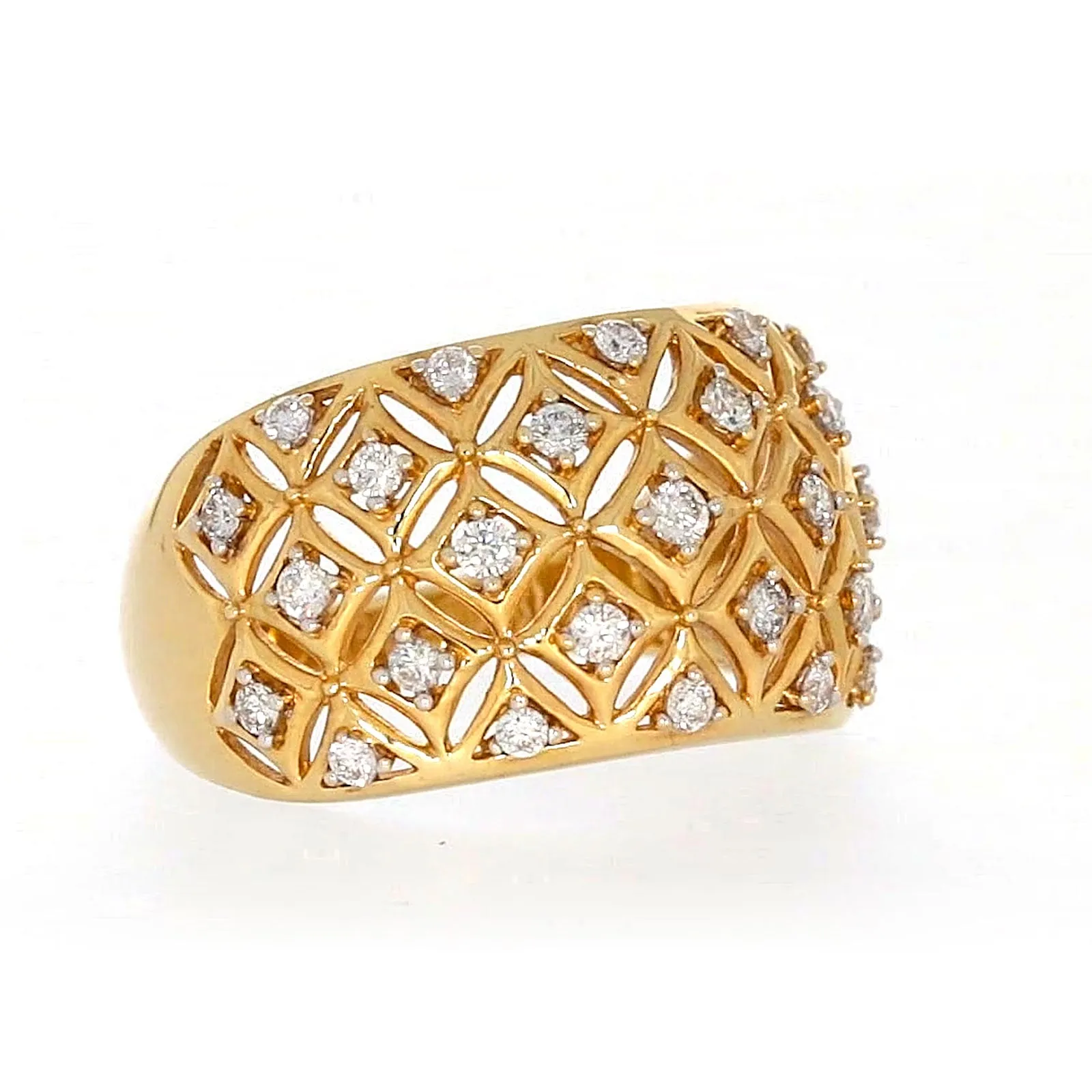 Paris 14ct Yellow Gold Round Brilliant Cut 1/2 CARAT tw of Diamonds Ring