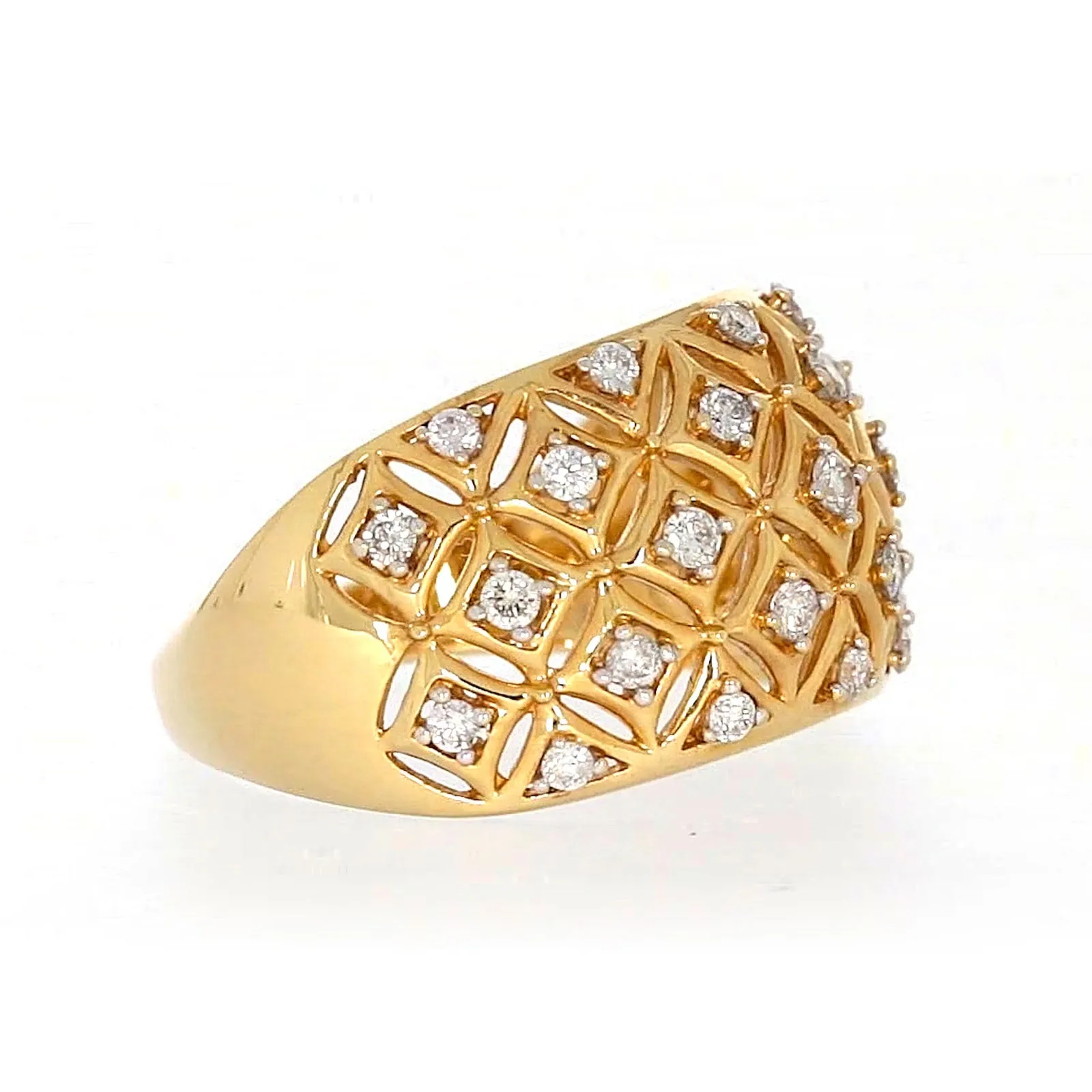 Paris 14ct Yellow Gold Round Brilliant Cut 1/2 CARAT tw of Diamonds Ring