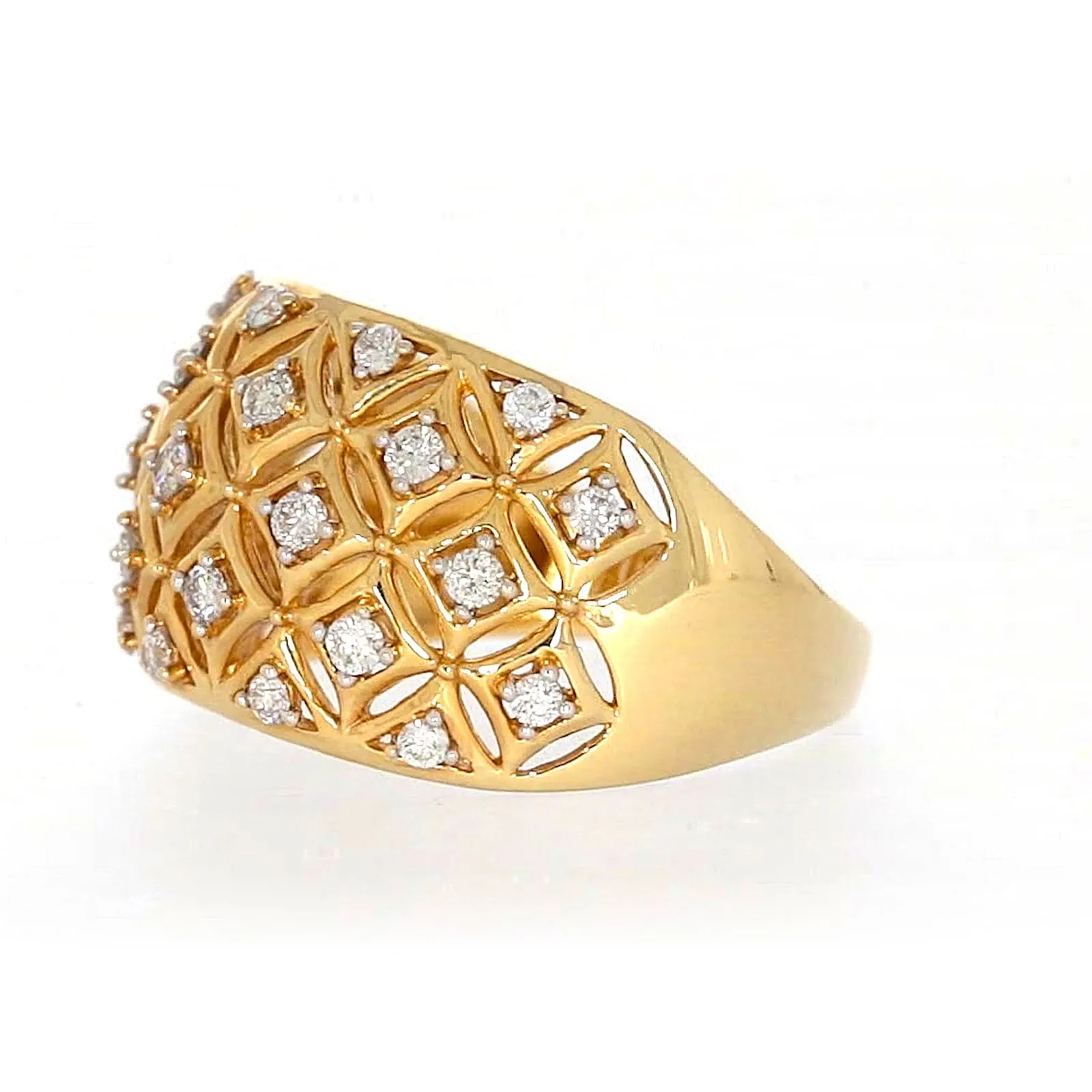 Paris 14ct Yellow Gold Round Brilliant Cut 1/2 CARAT tw of Diamonds Ring