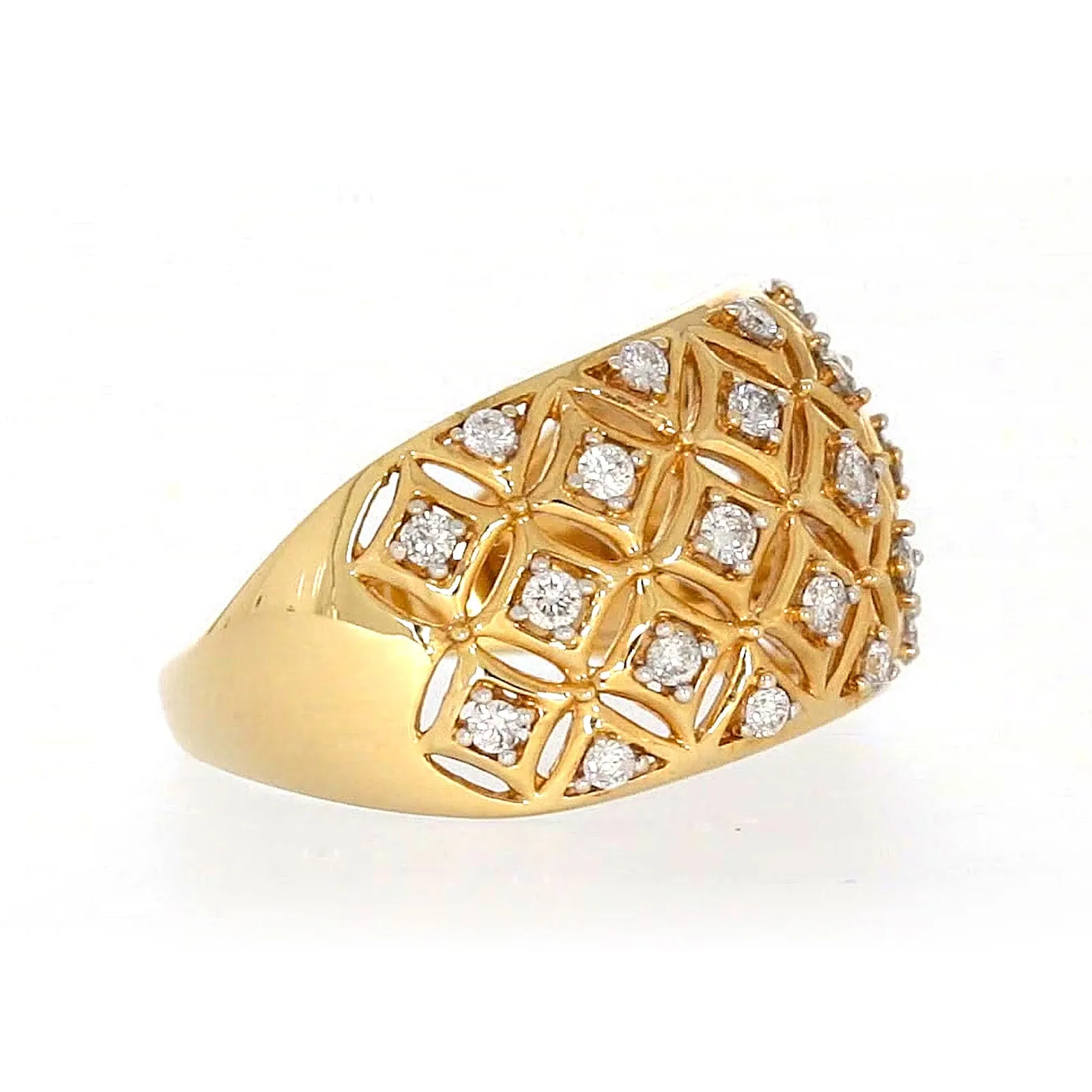 Paris 14ct Yellow Gold Round Brilliant Cut 1/2 CARAT tw of Diamonds Ring