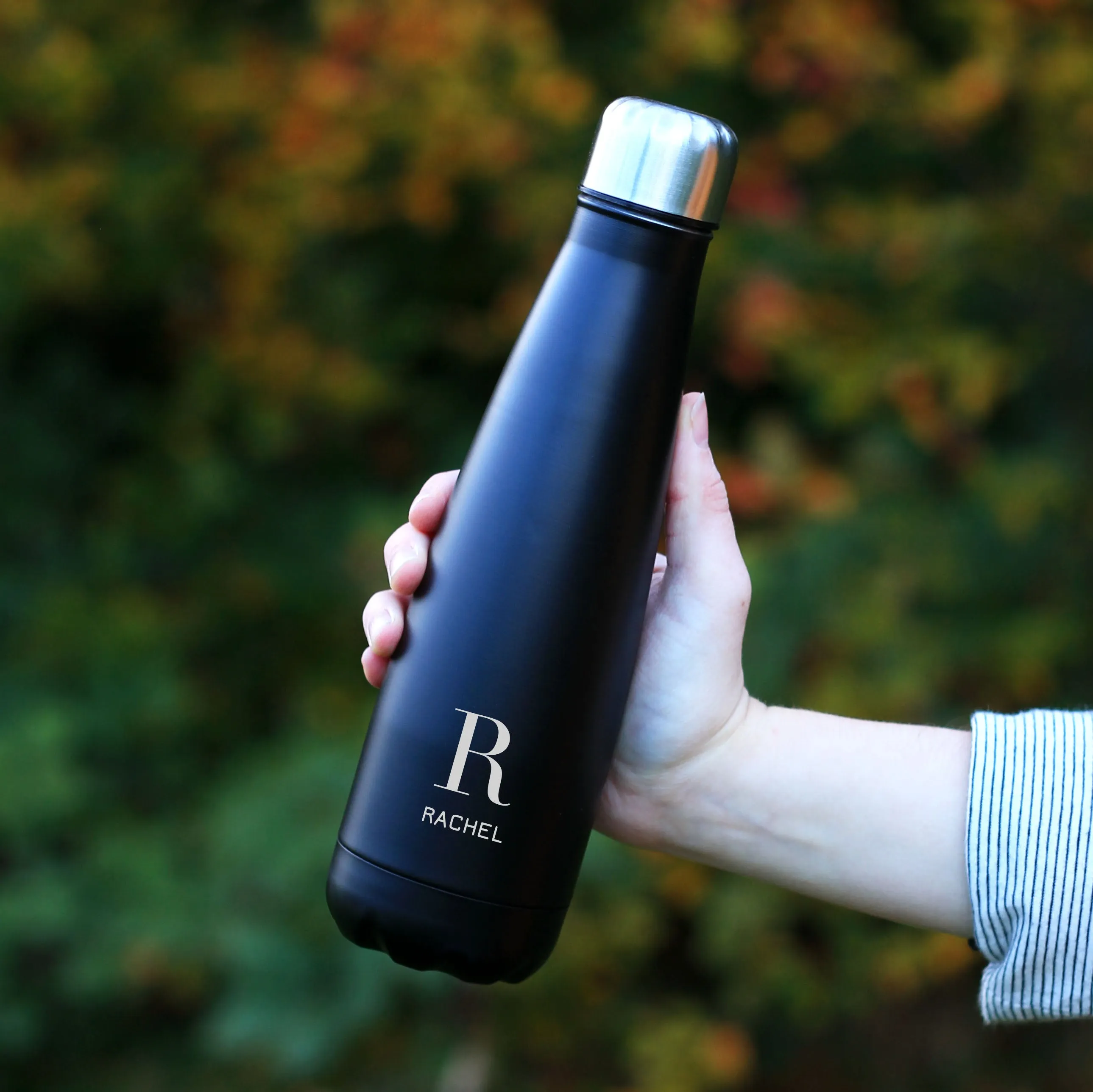 Personalised Name & Initial Metal Water Bottle 630ml
