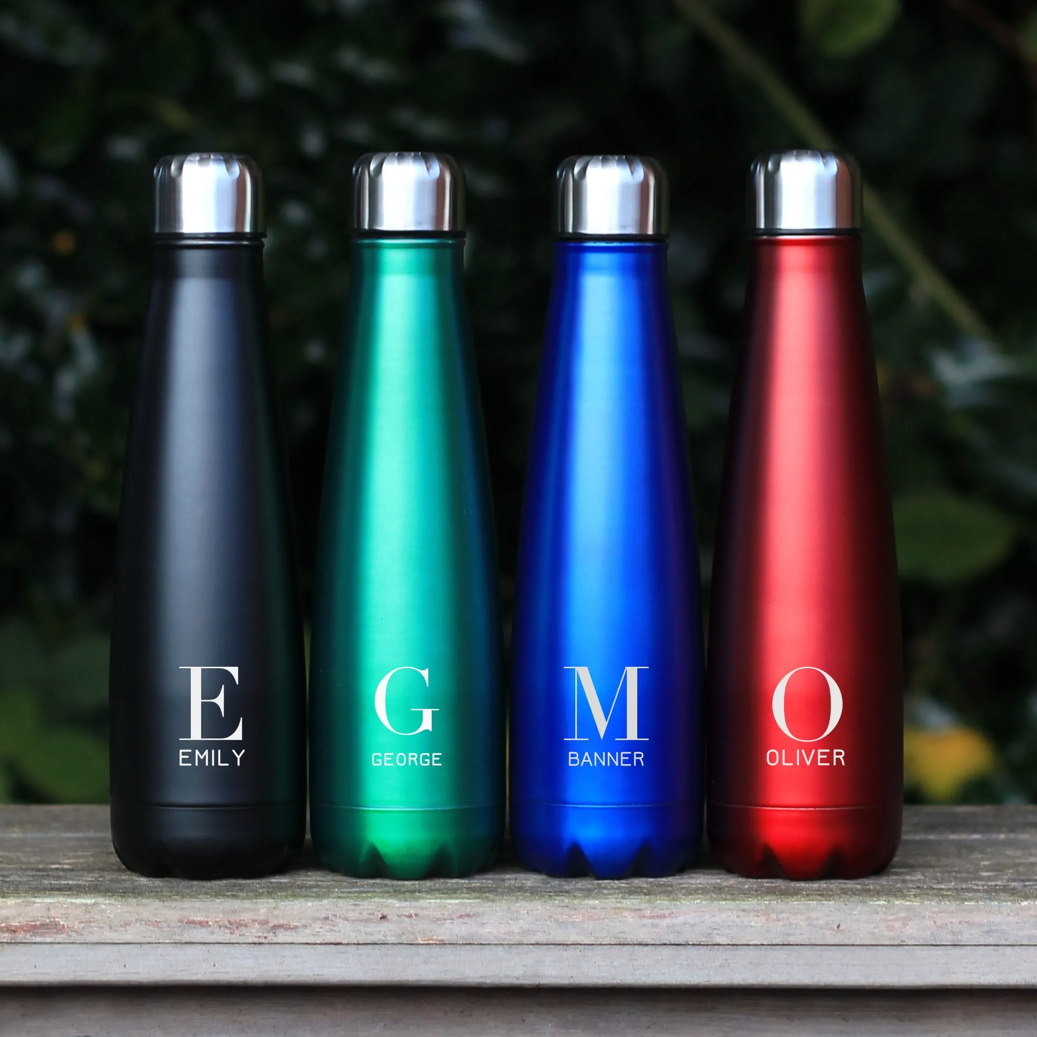 Personalised Name & Initial Metal Water Bottle 630ml