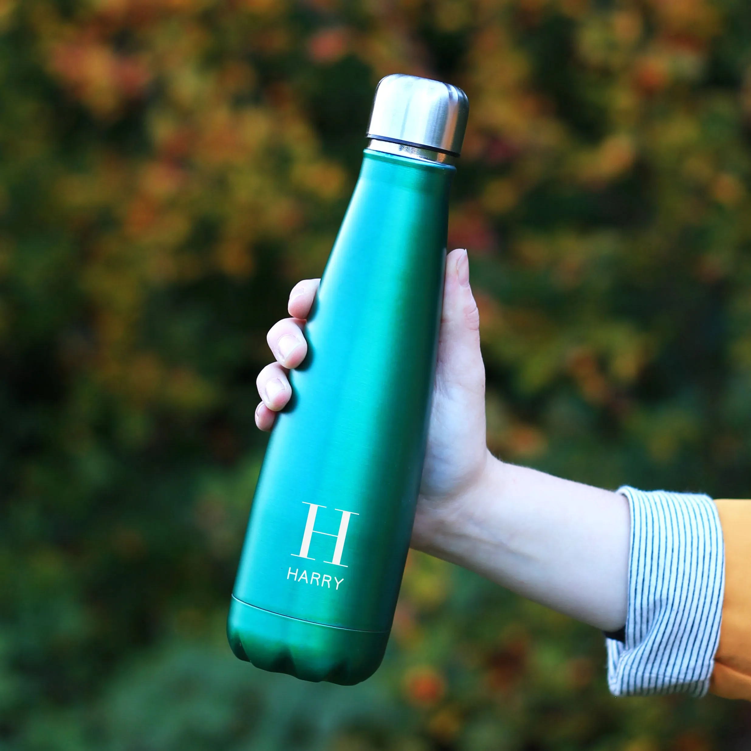 Personalised Name & Initial Metal Water Bottle 630ml