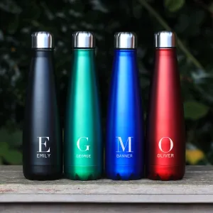Personalised Name & Initial Metal Water Bottle 630ml