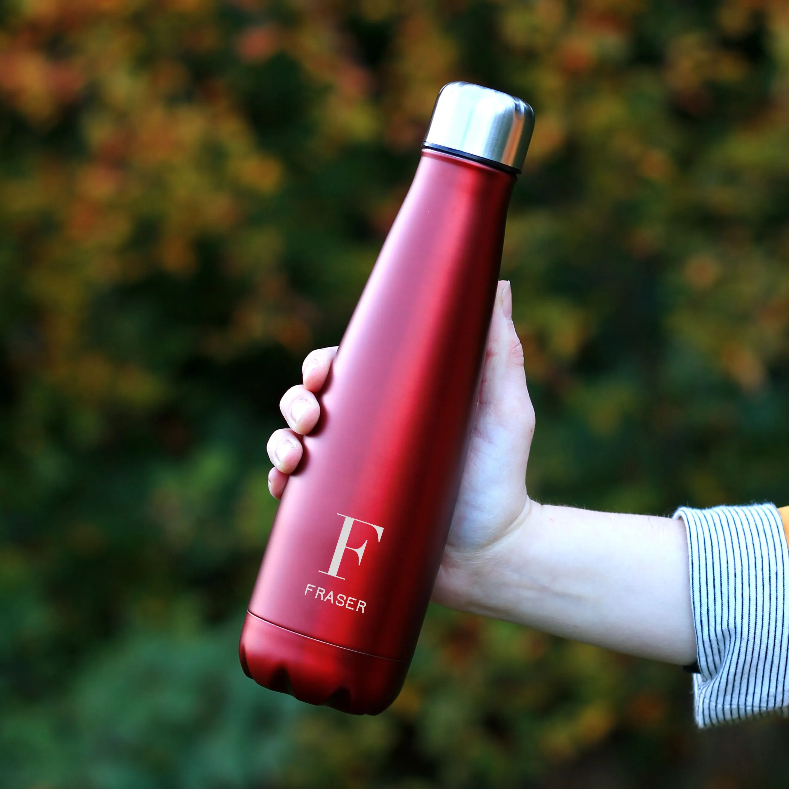 Personalised Name & Initial Metal Water Bottle 630ml