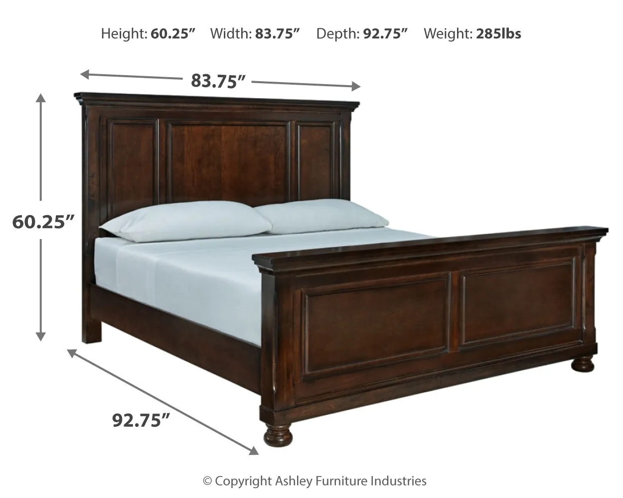Porter California King Panel Bed with Mirrored Dresser, Chest and Nightstand