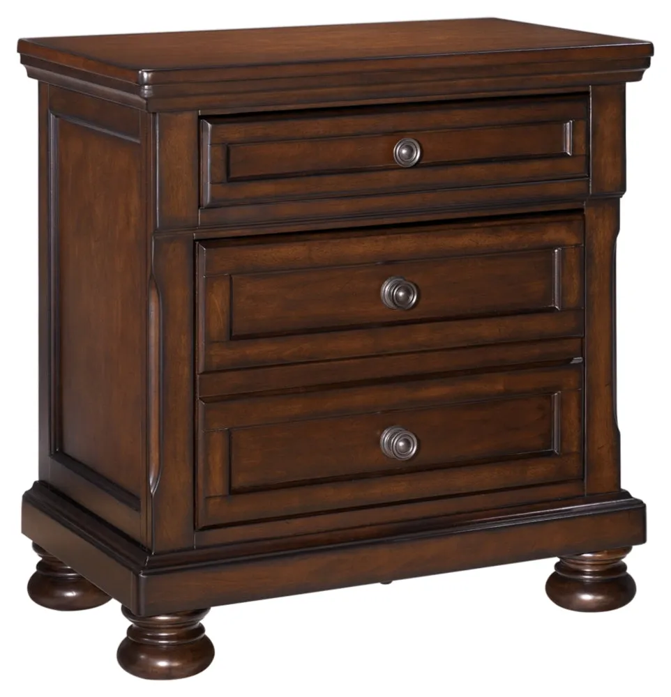 Porter California King Sleigh Bed with Mirrored Dresser, Chest and Nightstand