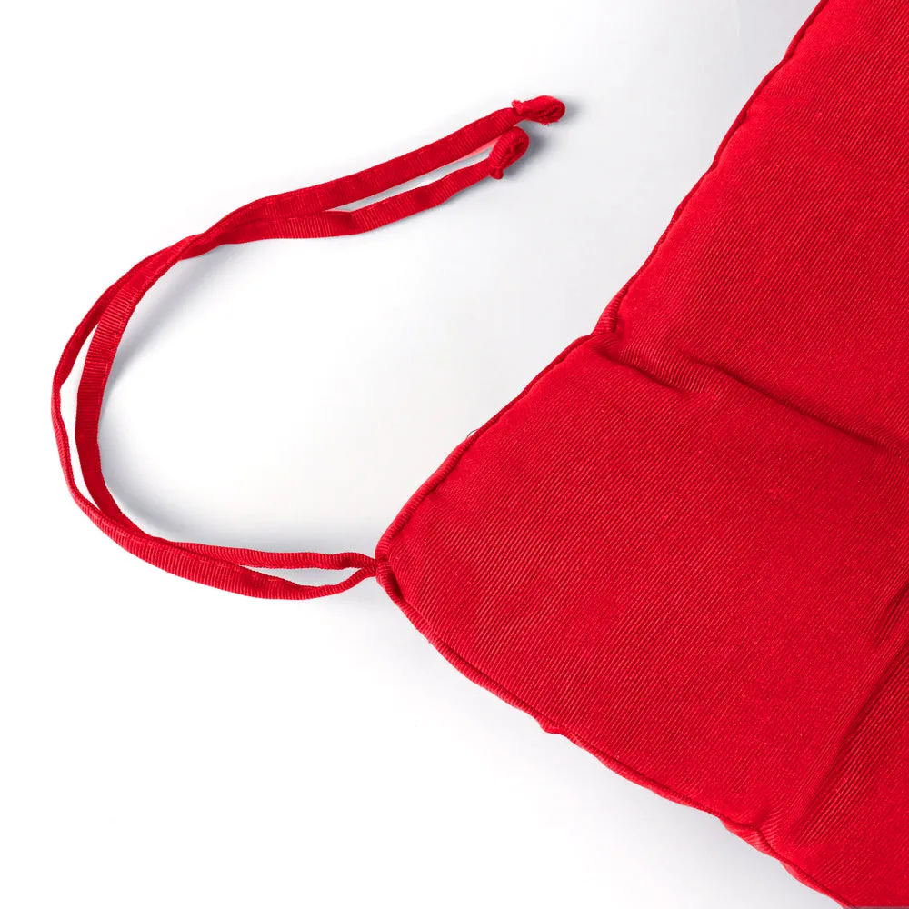 Premium Red Chair Pads with Ties suitable for Dining Room For Indoor Outdoor Garden Patio Kitchen Office Chairs