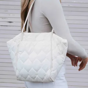 Preslee Petite Puffer Tote - Cream