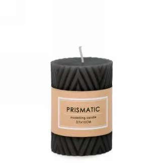 Prismatic Ornate Candle - 3x4" - Black