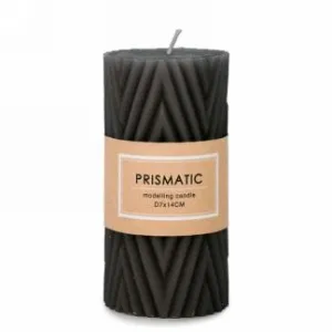 Prismatic Ornate Candle - 3x5.5" - Black