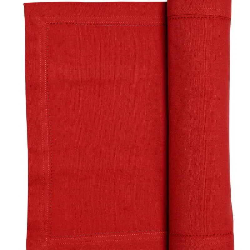 RANS Elegant Hemstitch Red Runner