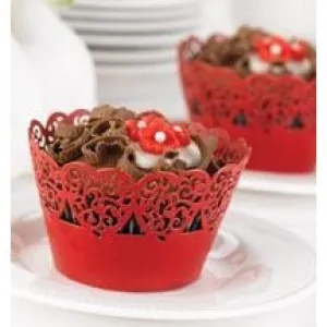 Red Decorative Cupcake Wraps