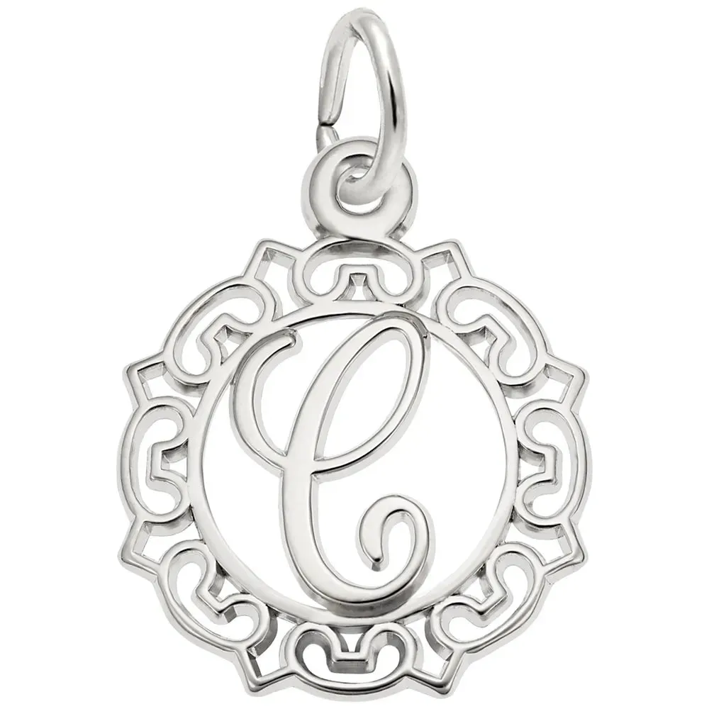 Rembrandt Charms - Ornate Script Initial C Charm - 0817-003