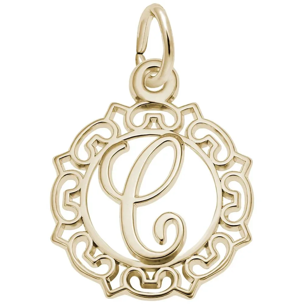 Rembrandt Charms - Ornate Script Initial C Charm - 0817-003
