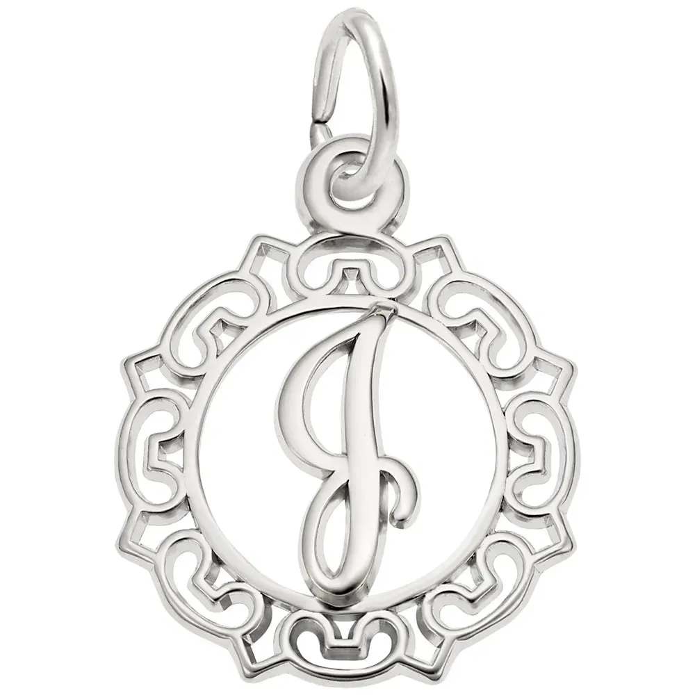 Rembrandt Charms - Ornate Script Initial J Charm - 0817-010