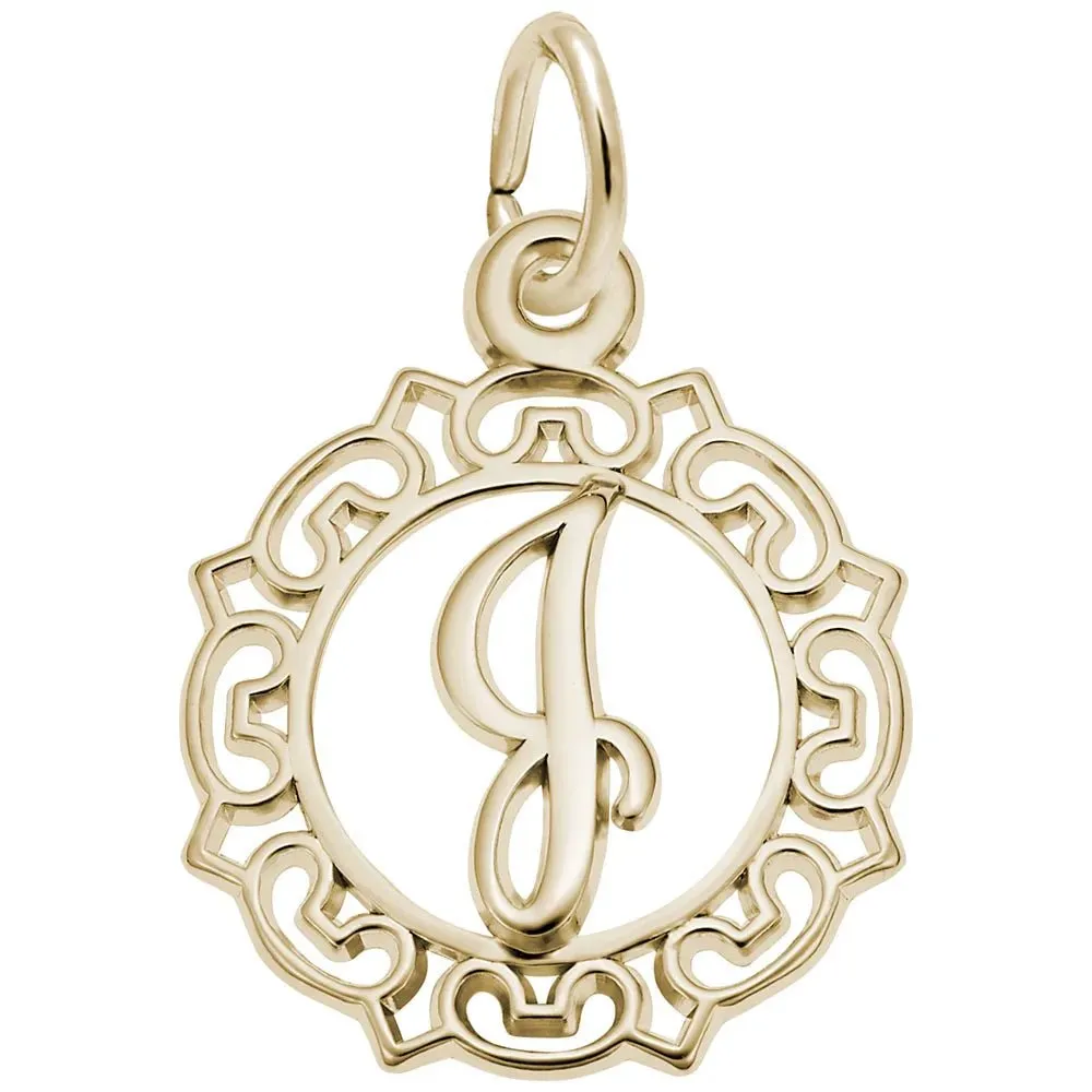 Rembrandt Charms - Ornate Script Initial J Charm - 0817-010