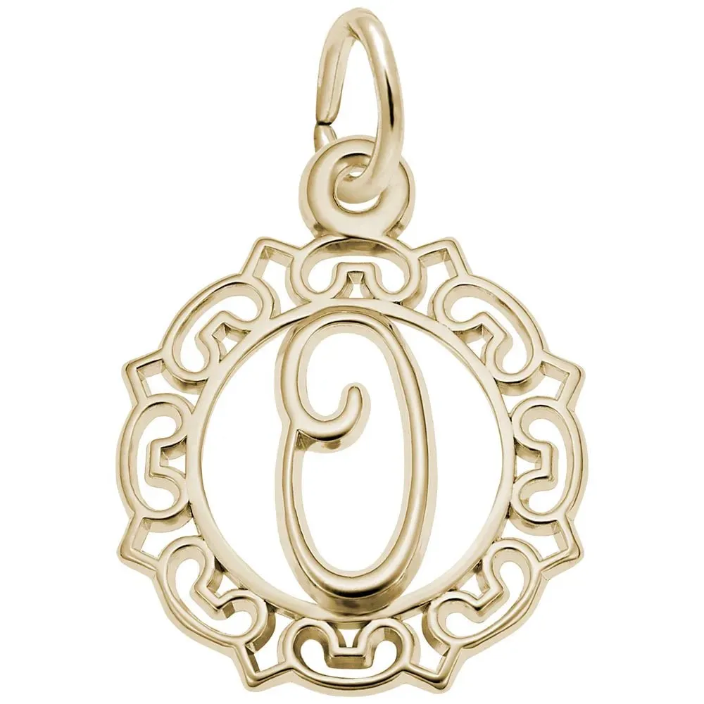 Rembrandt Charms - Ornate Script Initial O Charm - 0817-015