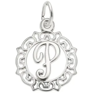Rembrandt Charms - Ornate Script Initial P Charm - 0817-016