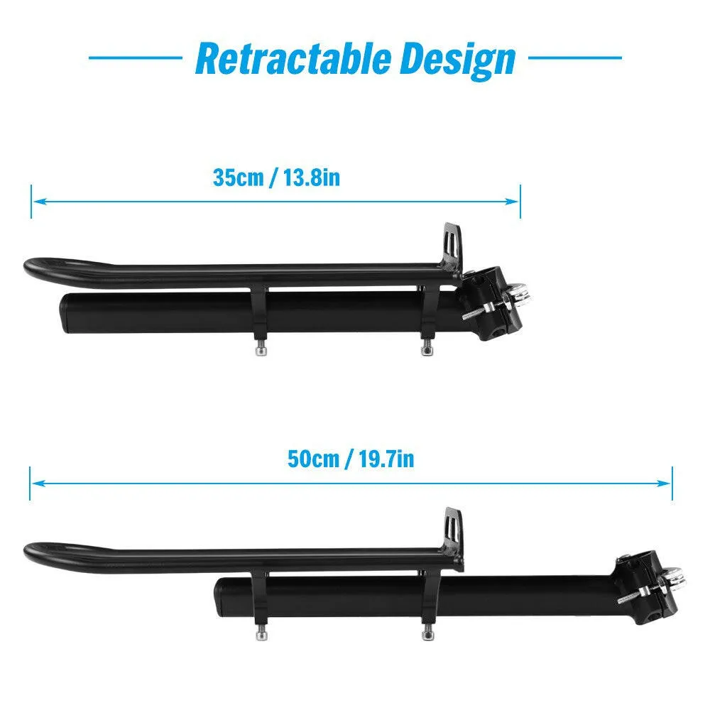 Retractable Aluminum Alloy Cycling Bike Rear Seat Post Rack Bicycle Pannier Luggage Cargo Carrier Rack