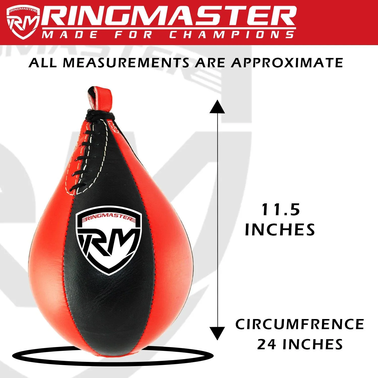 RingMaster Sports Speed Ball Genuine Leather Red/Black