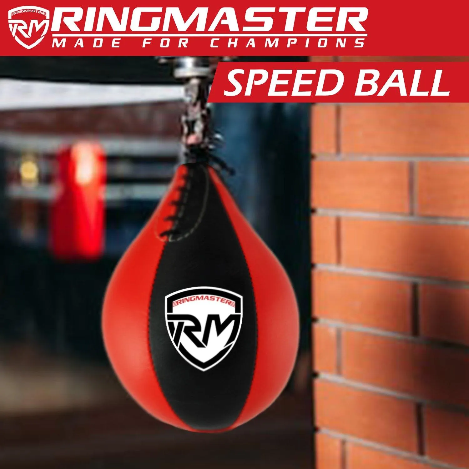 RingMaster Sports Speed Ball Genuine Leather Red/Black