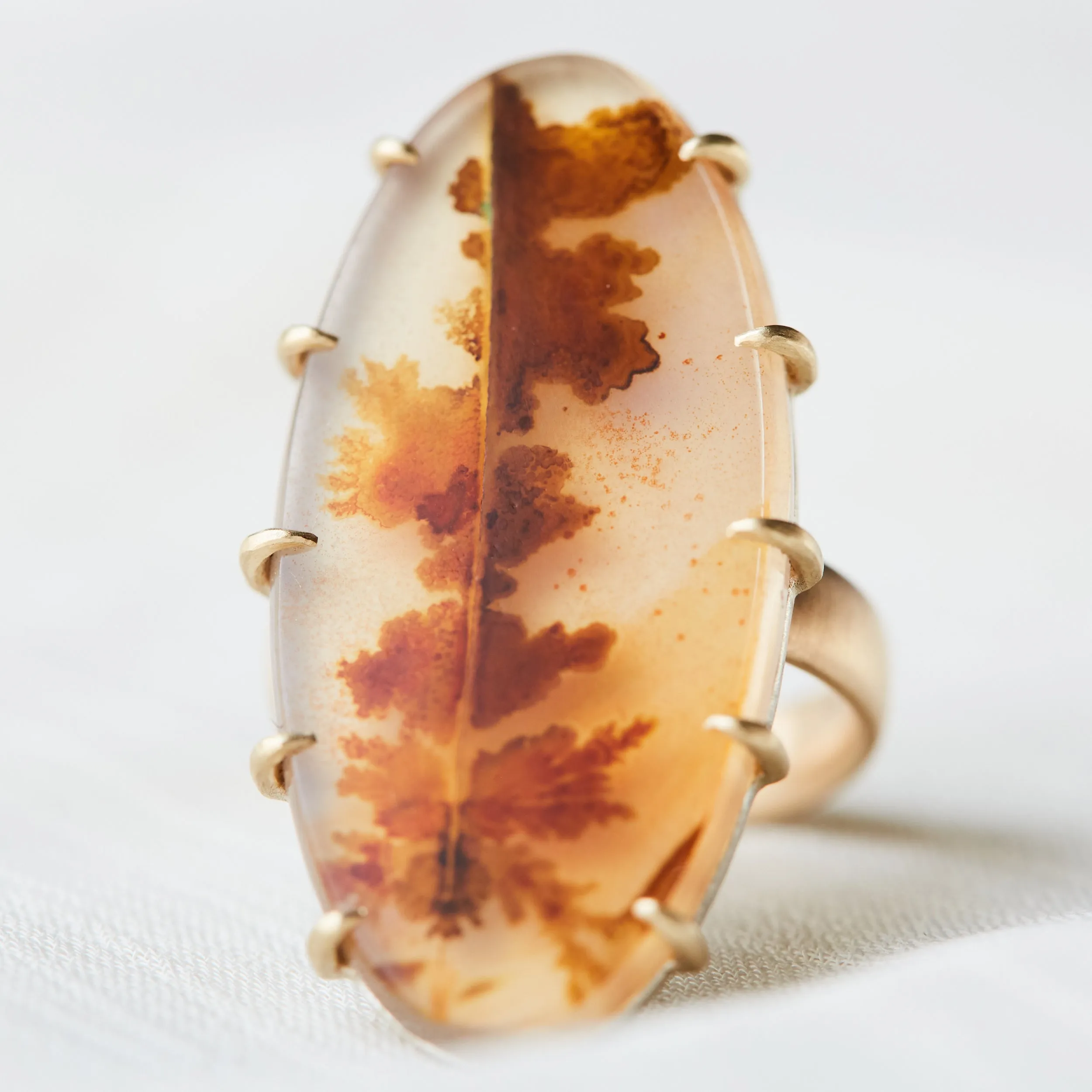 Seaside Super Bloom Dendritic Agate Vanity Ring