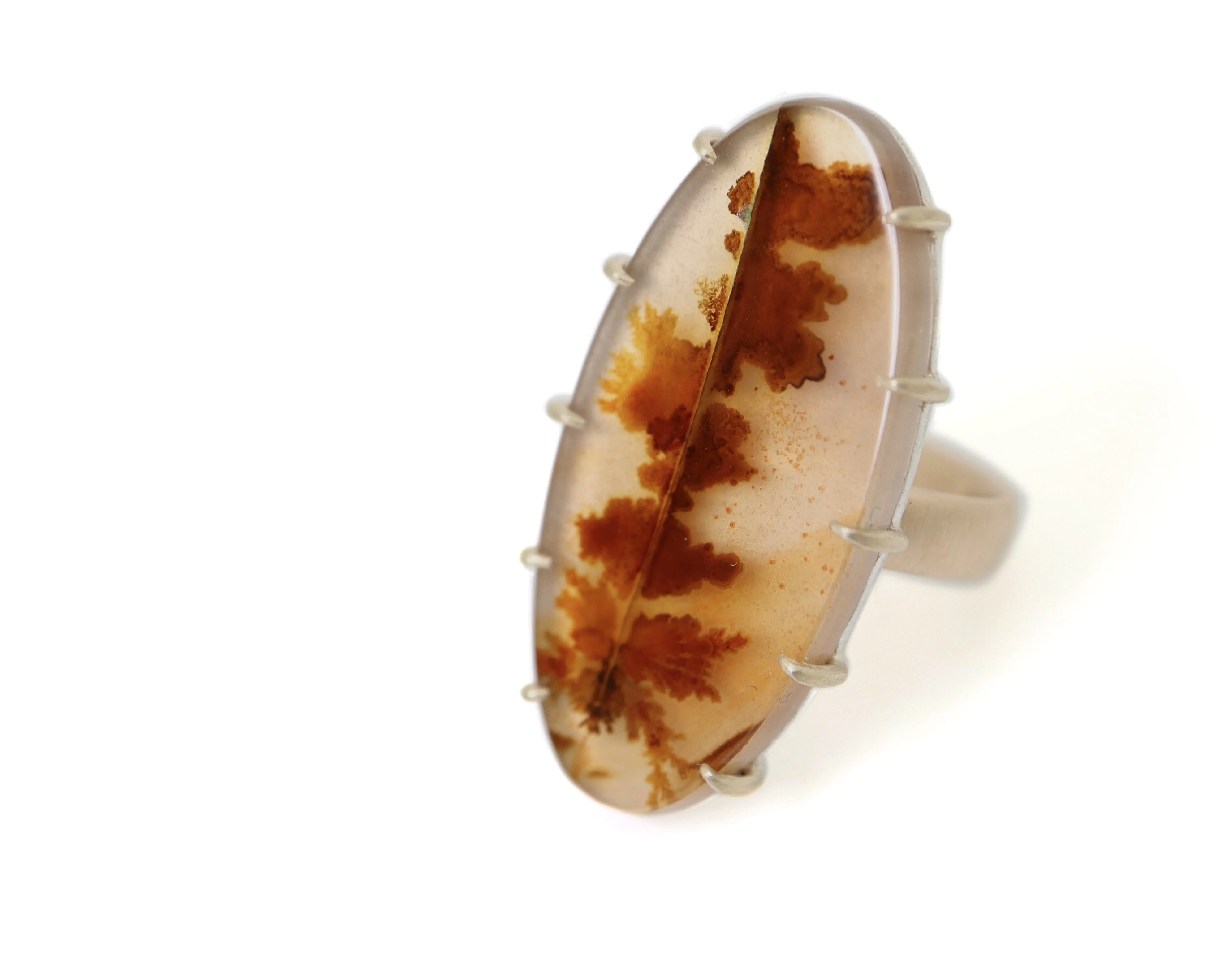 Seaside Super Bloom Dendritic Agate Vanity Ring