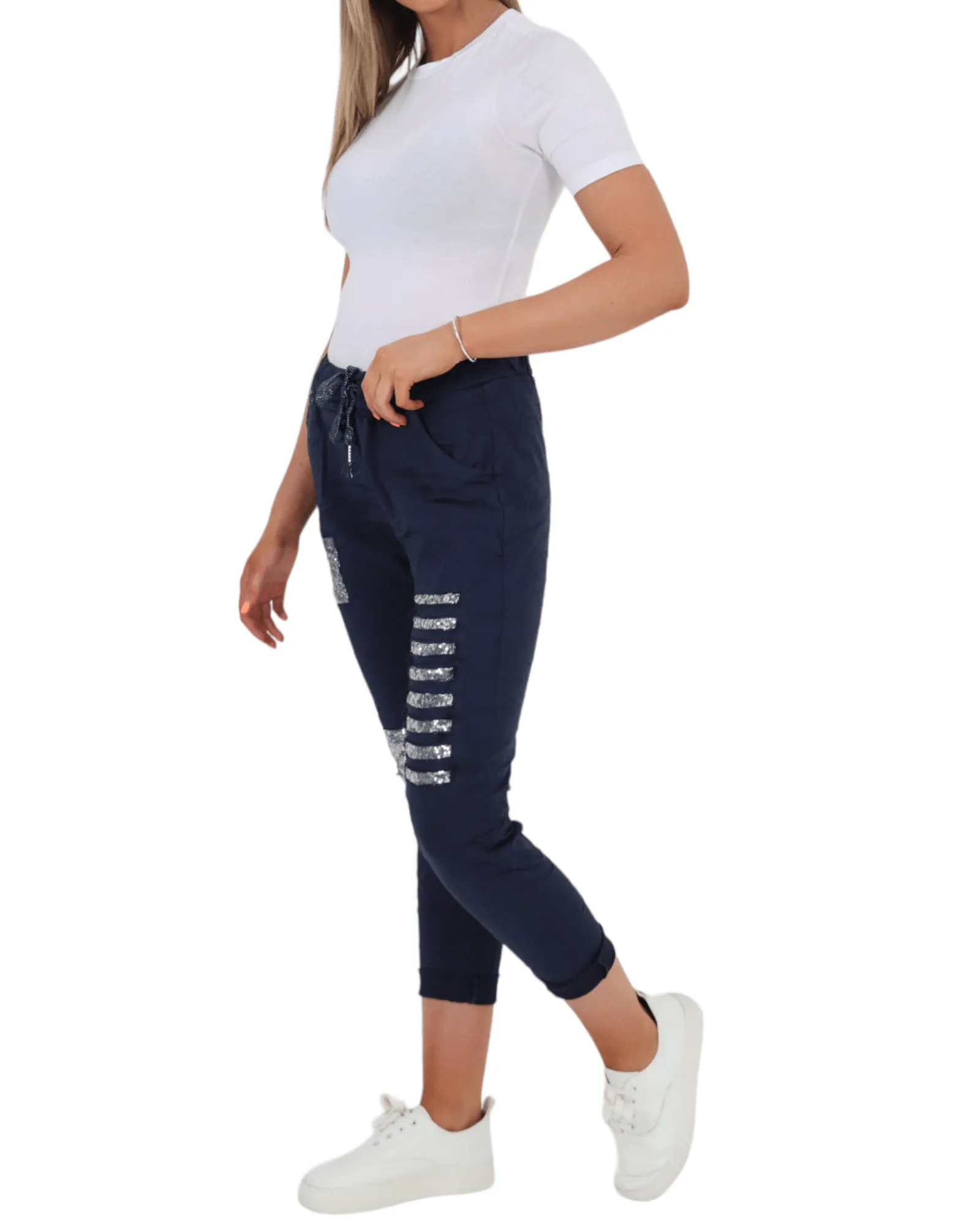 Sequin Details Magic Pants