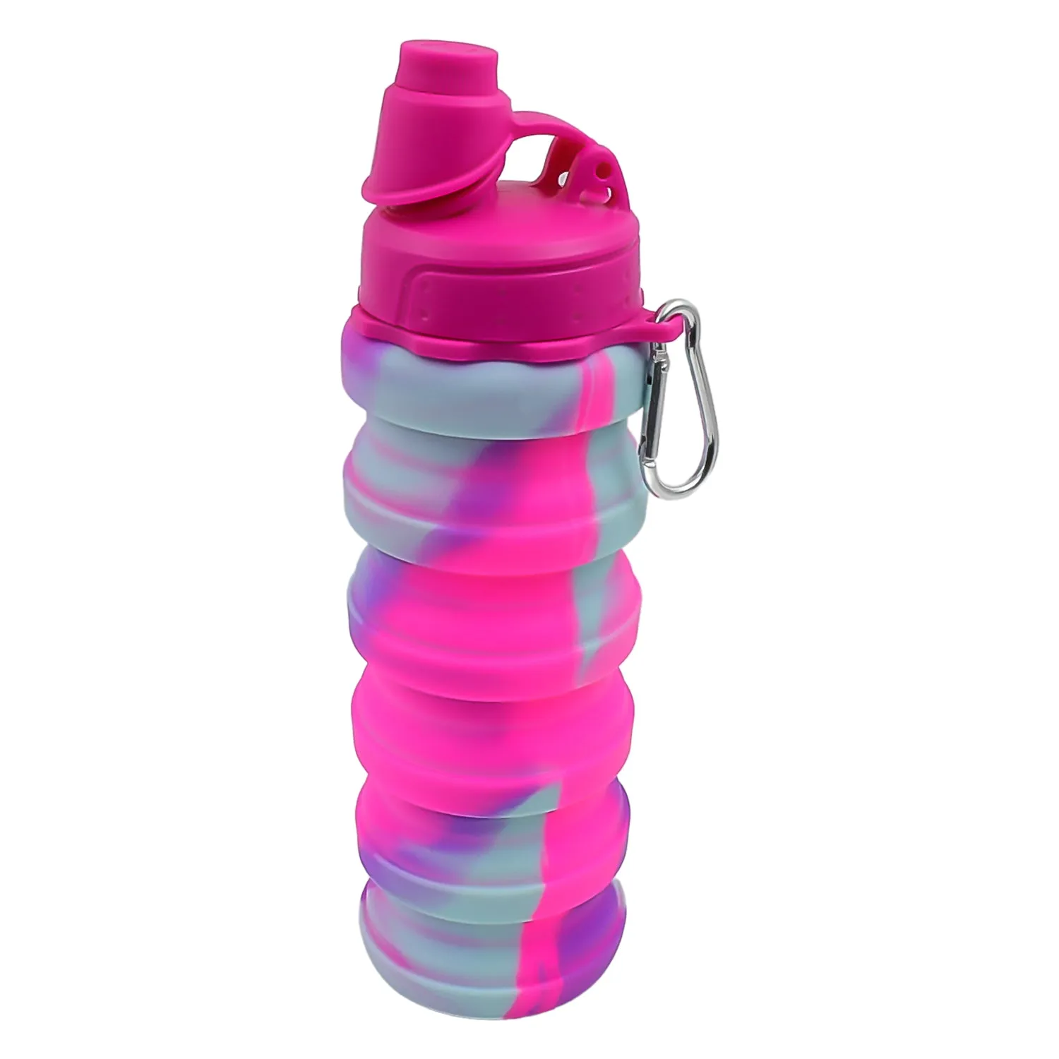 Silicone Foldable Water Bottle (500ml, 24cm Foldable)