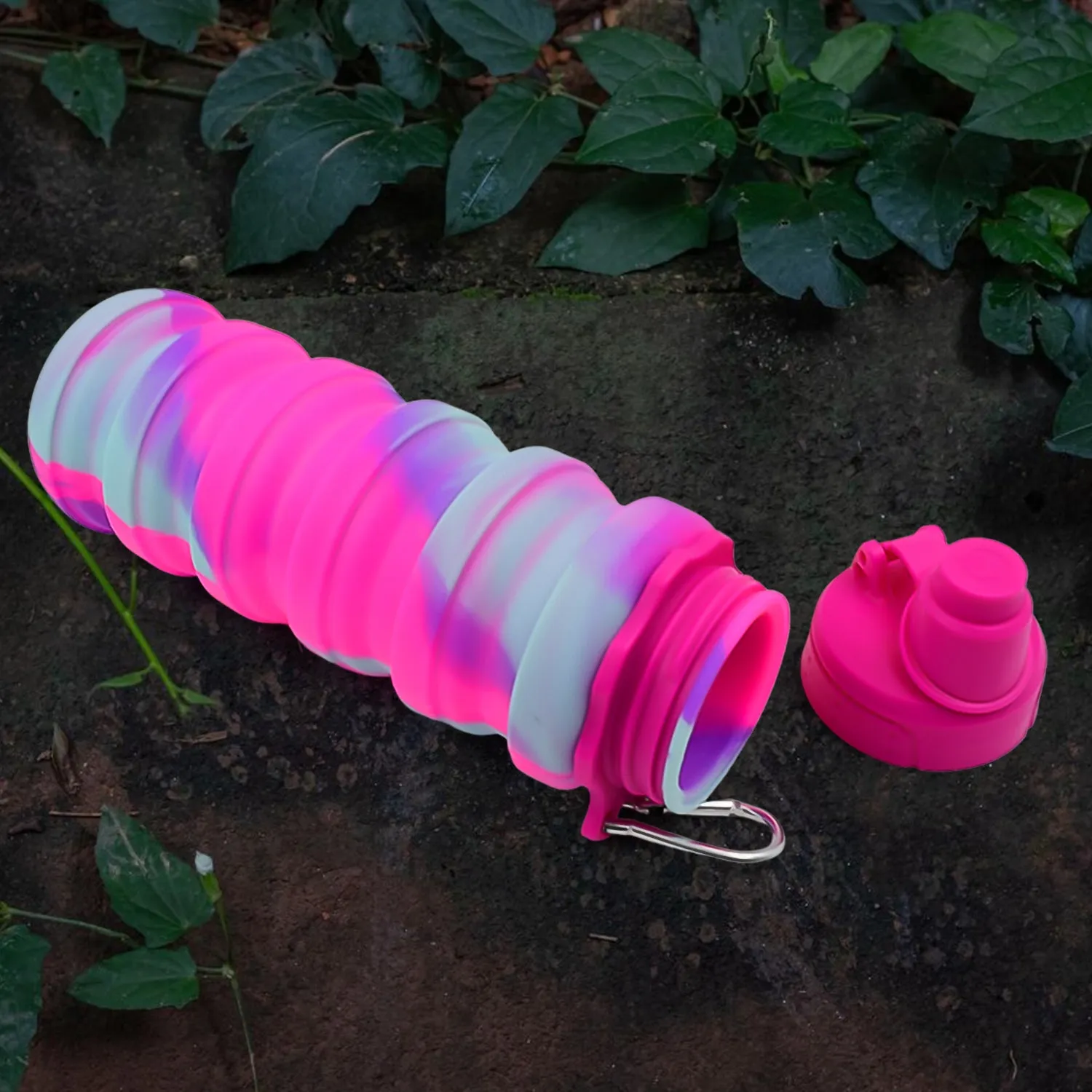 Silicone Foldable Water Bottle (500ml, 24cm Foldable)