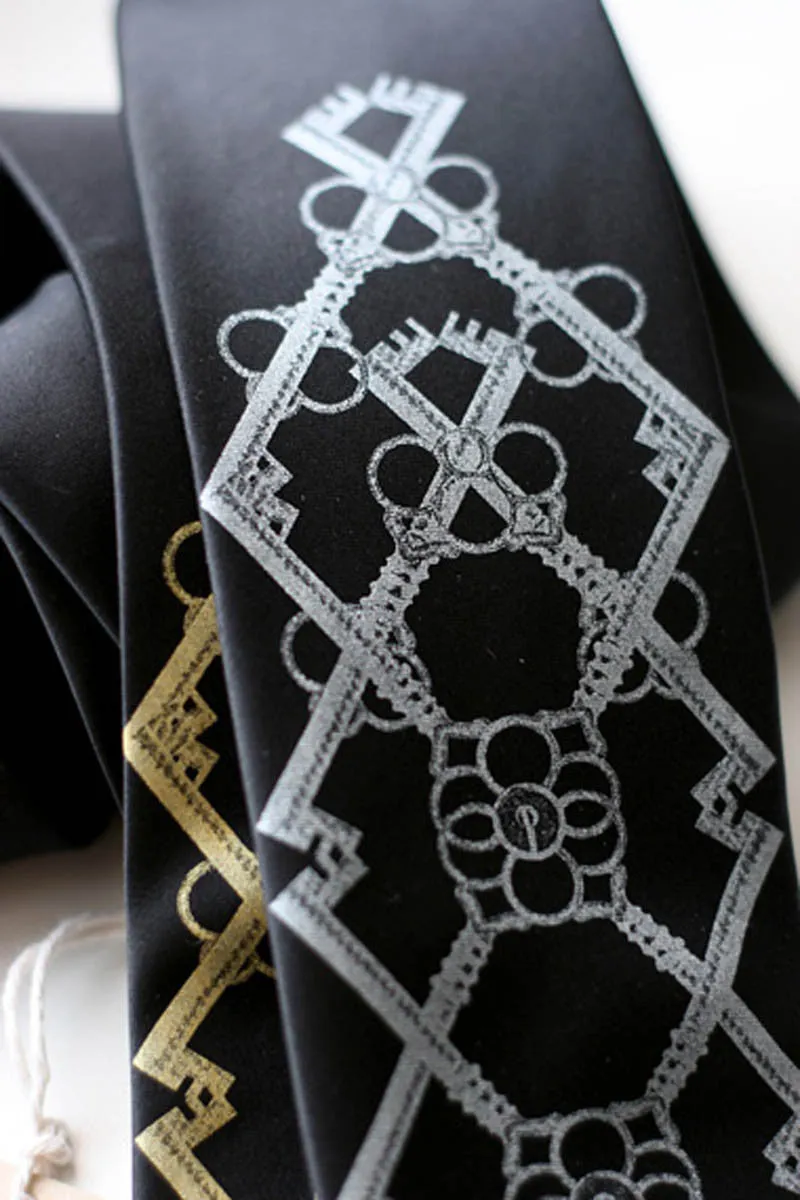 Skeleton Keys Necktie, Argyle Print Tie