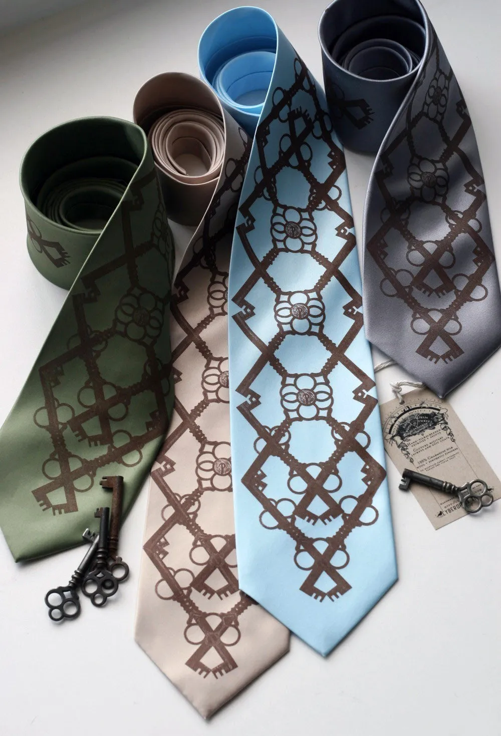 Skeleton Keys Necktie, Argyle Print Tie