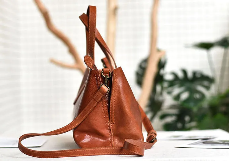 Small Womens Casual Black Shoulder Handbag Genuine Leather Tote Bags