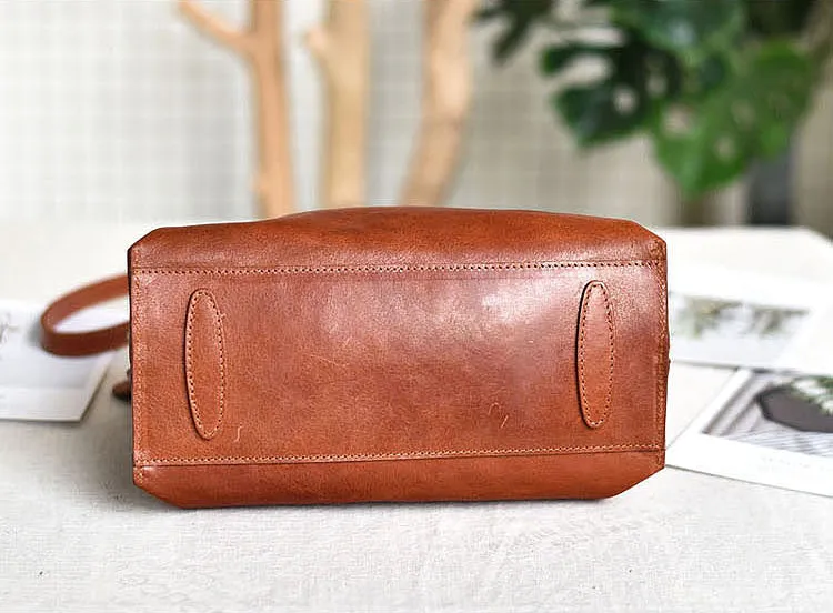 Small Womens Casual Black Shoulder Handbag Genuine Leather Tote Bags
