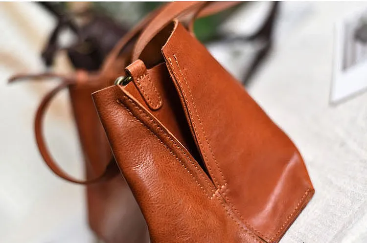 Small Womens Casual Black Shoulder Handbag Genuine Leather Tote Bags