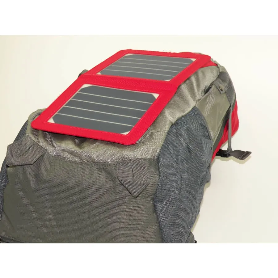 Solar panel Backpack 35L with Power Bank color Red/Grey