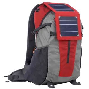 Solar panel Backpack 35L with Power Bank color Red/Grey