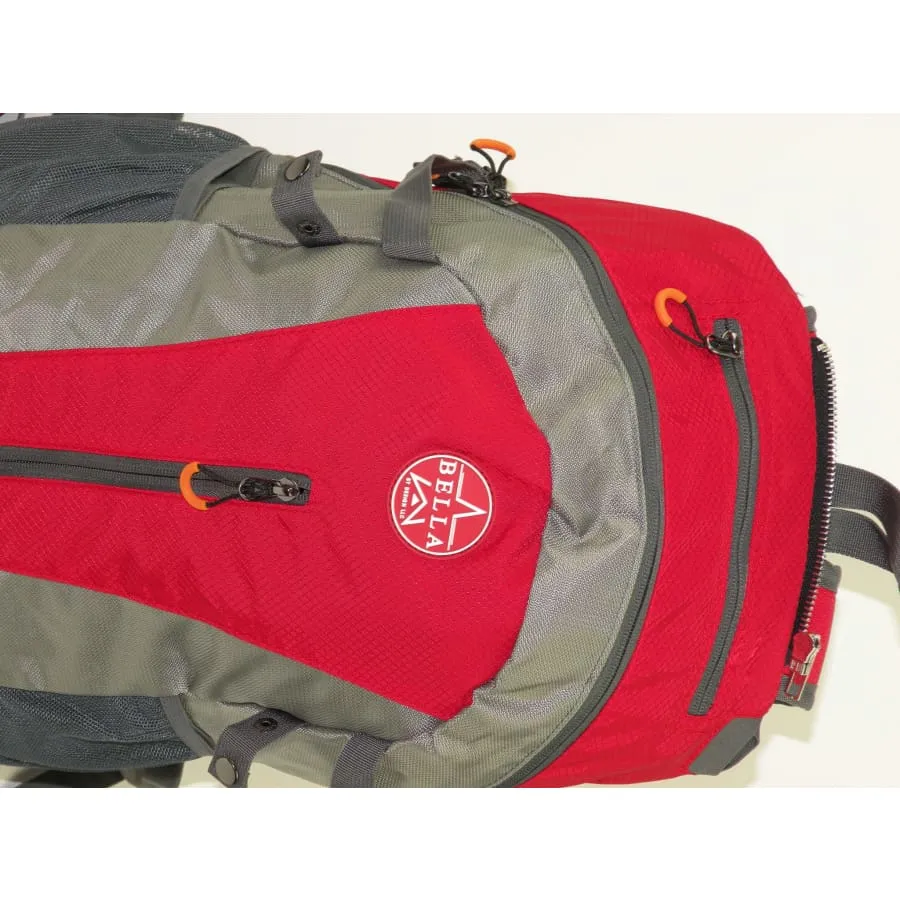 Solar panel Backpack 35L with Power Bank color Red/Grey